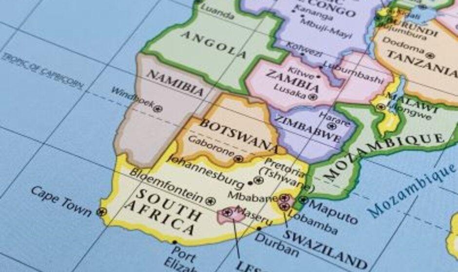 Southern Africa map